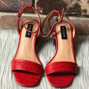 Woman’s aqua shoes